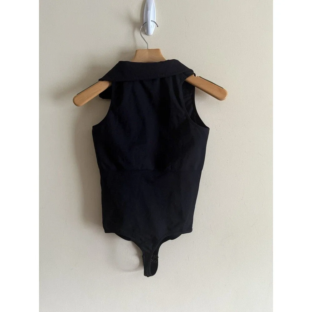 Shapellx Women's Sleeveless Collared Black XL XXL Thong Slimming Bodysuit - Picture 3 of 3
